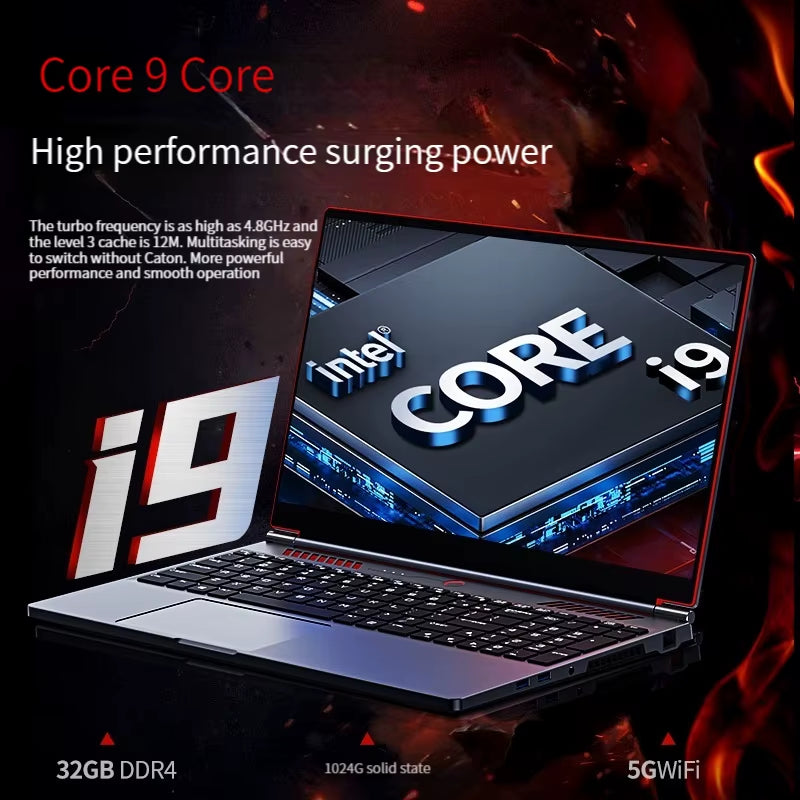2025 New Gaming Laptop Computer Intel Core I9-10885H I7 10870H GTX1650 4G 16.1 Inch IPS Screen RAM Max 64GB 2*DDR4 2*M.2 Nvme