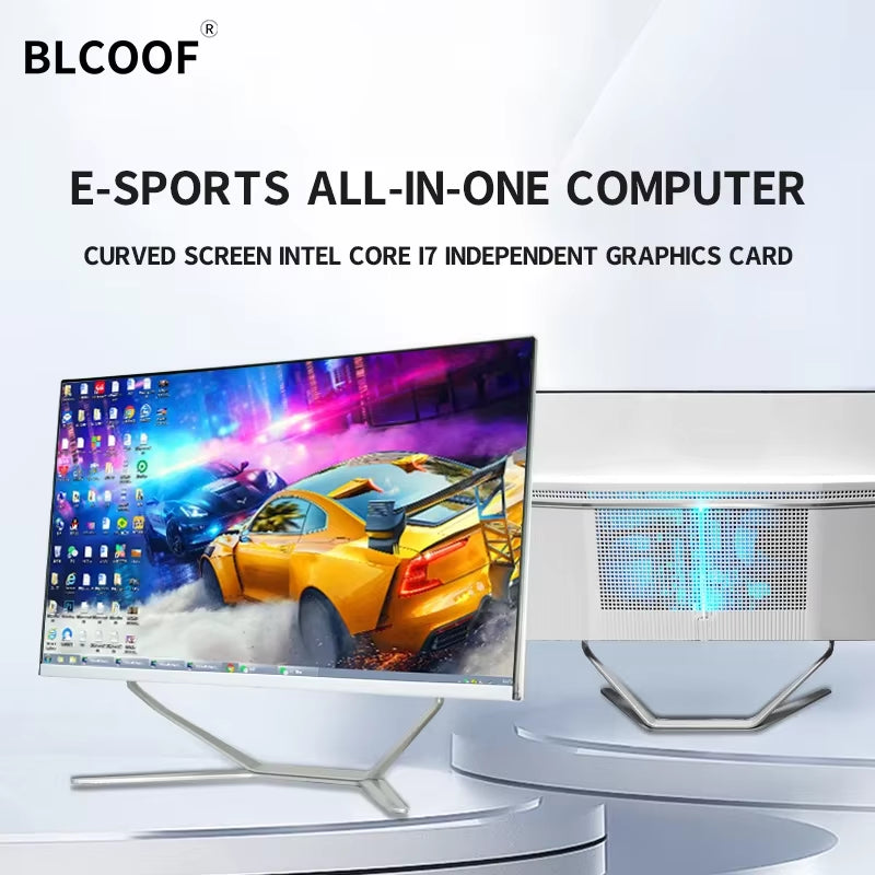 POS Computer Curved Screen All in One PC DDR4 Complete Full Set Gaming PC Build in CPU Desktop PC Windows 11 with Keyboard
